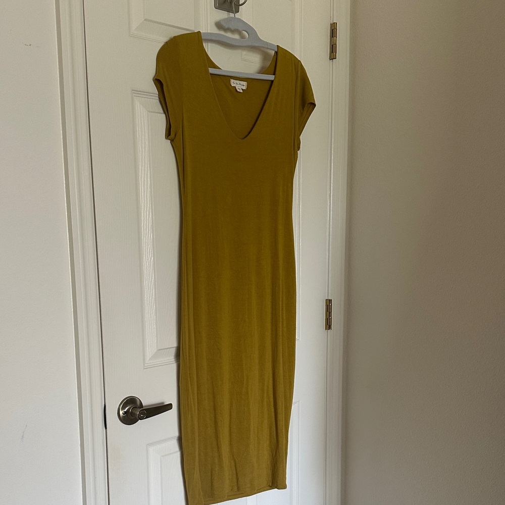 See You Monday Mustard Midi Dress